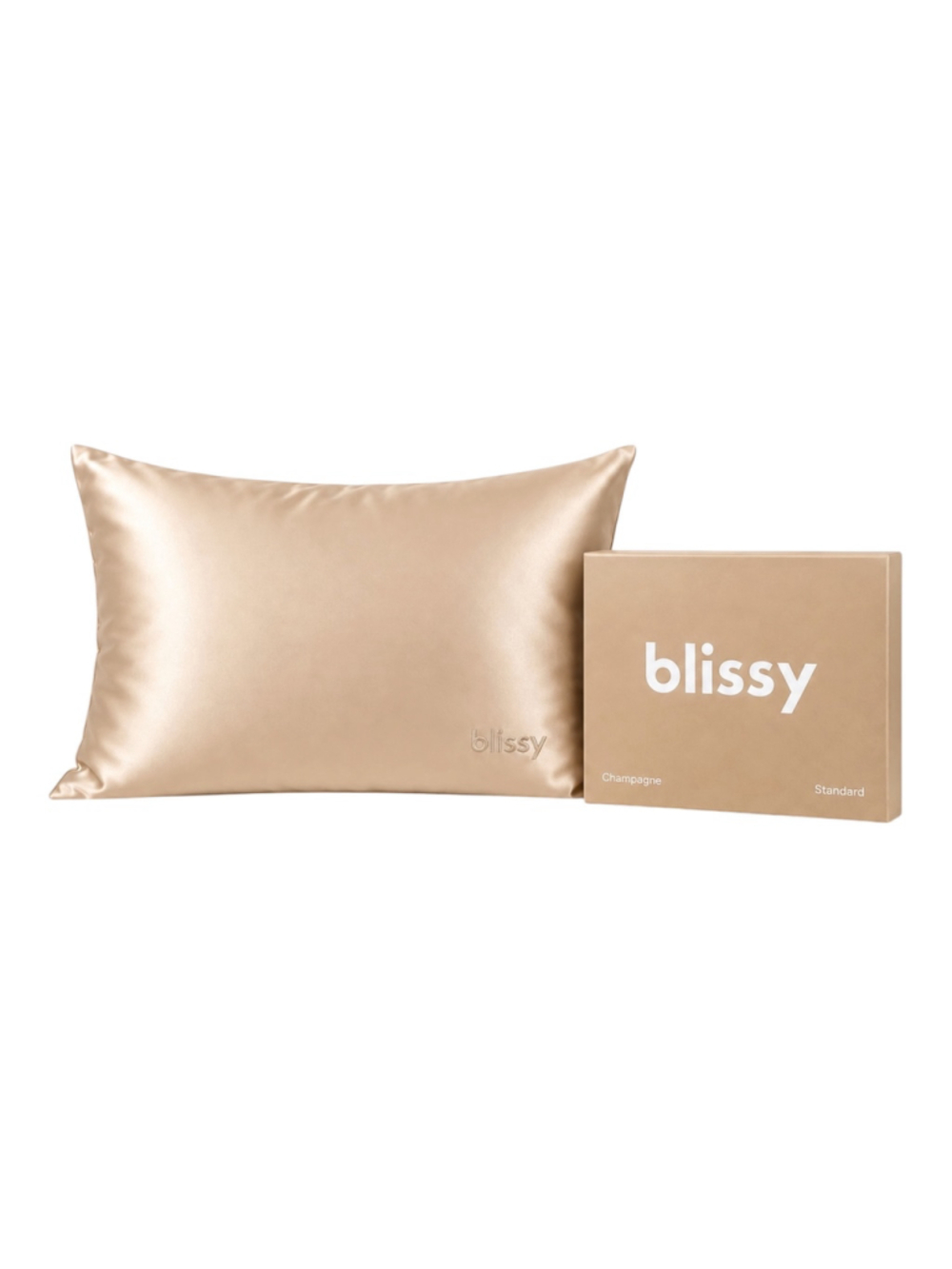 Blissy Champagne Standard 100% Mulberry Silk Pillowcase NIB